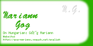 mariann gog business card