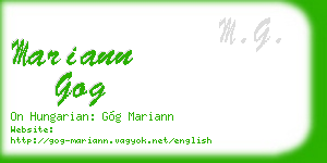 mariann gog business card